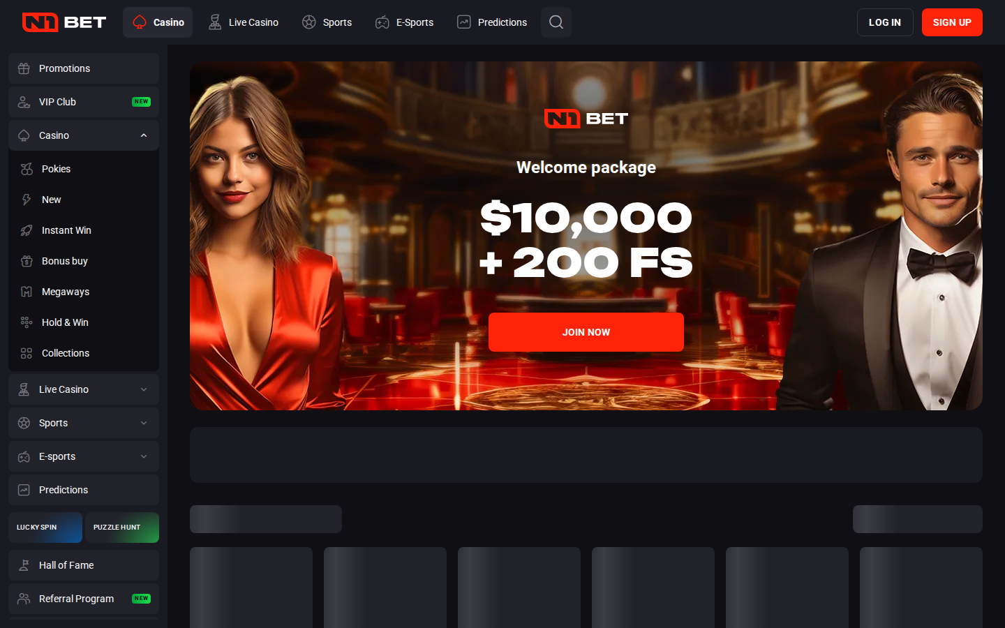 N1Bet NZ homepage